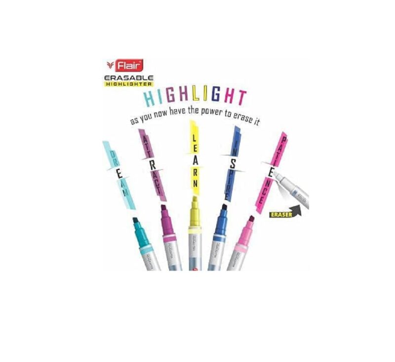 Pastel Highlighter Pen FLAIR Erasable Chisel - Image 3