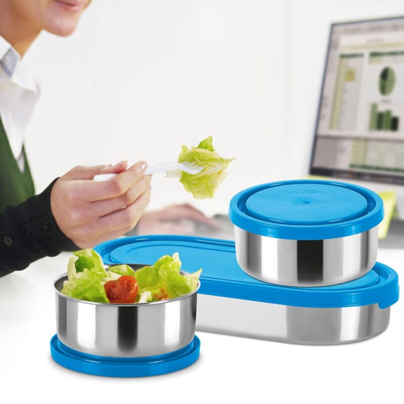 Milton Lunch Box with Insulated Fabric Jacket, 3 Containers - Image 3