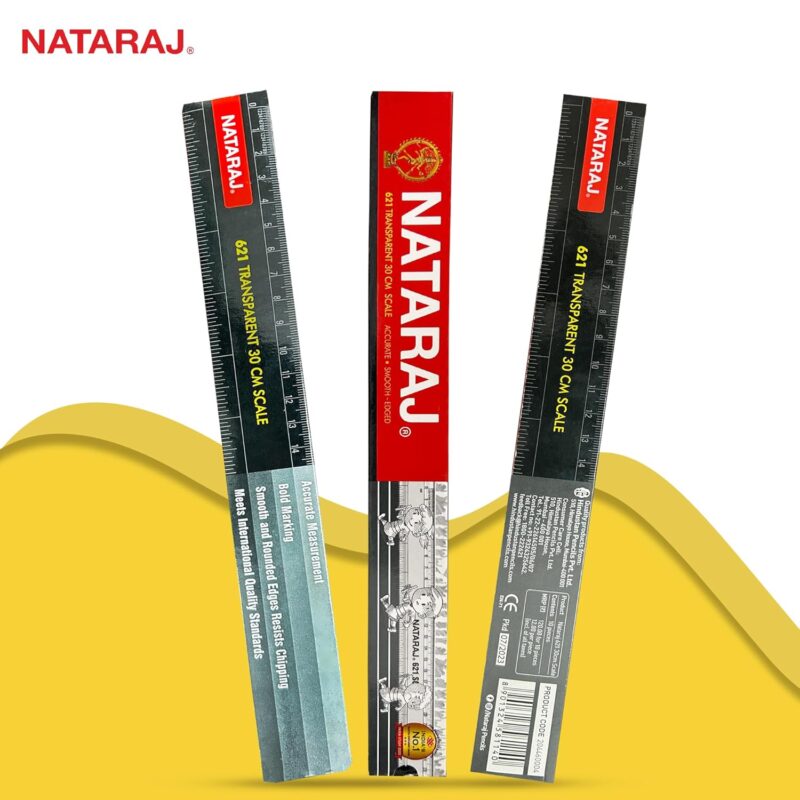 30 cm Scale Nataraj 621 Transparent High Accuracy, Smooth and Rounded Edges, Child-safe, Bold Markings for Precise Results - Image 4