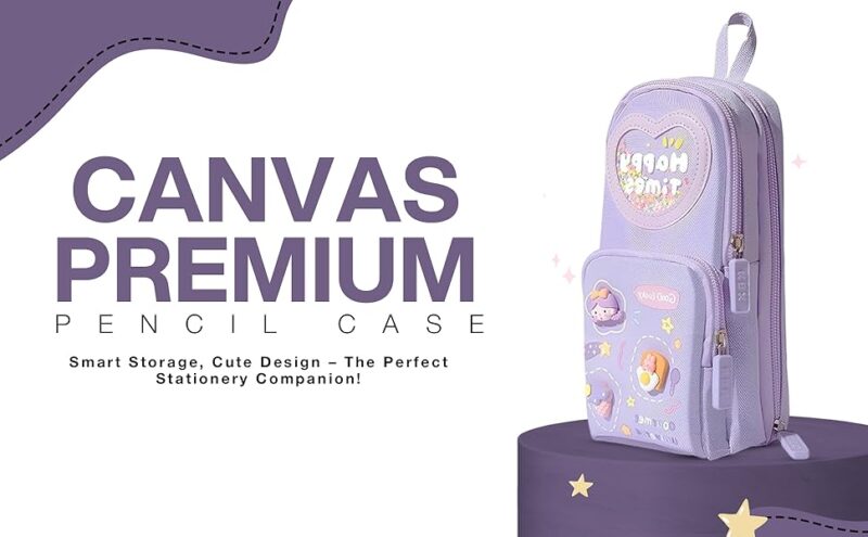 WireScorts Premium Pencil Case 6 Layer with 3 Compartment Cute Aesthetic Pencil Case for Girls Large Capacity Pencil Pouch Multifunctional Pouch for School Kids Cute Stationary Gift - Purple  Amazon.in Toys & Games - Image 4