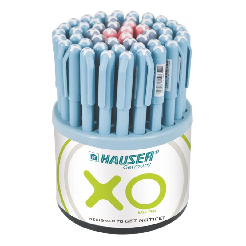 Hauser XO 0.7mm Ball Pen Tumbler | Sleek Body & Minimalistic Design | Matt Finish & Solid Body Type | Low Viscosity Ink with Ultra Durable Tip | Blue, Black & Red Ink, Pack of 50 Pens  Amazon.in Office Products