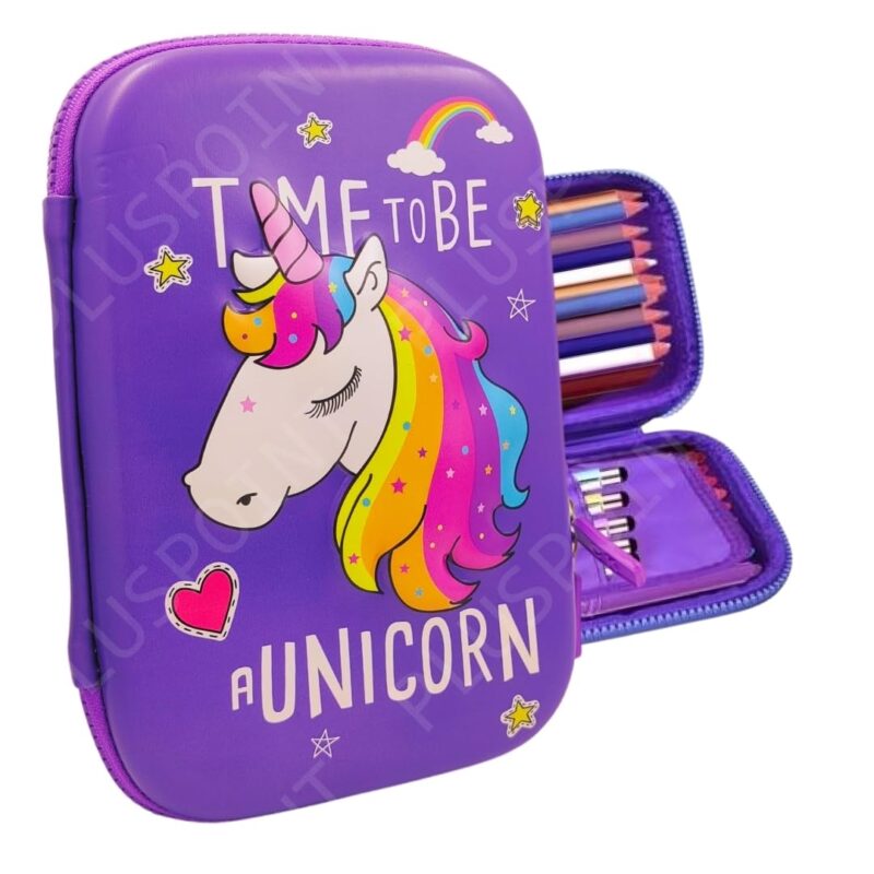 PLUSPOINT 3D Unicorn Pencil case Large Capacity Premium Stylish EVA Case Embossed Compass with More Space, School Supply Organizer for Students, Stationery Box, Cosmetic Zip Pouch Bag  Amazon.in Toys & Games - Image 10
