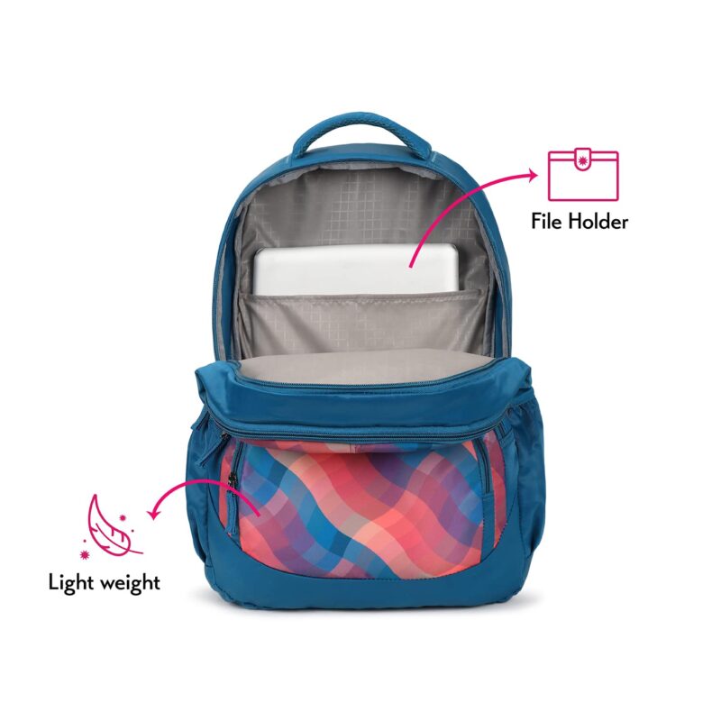 Genie Plaids 19 inches Blue School Backpack (PLAIDS19SBBLU)  Amazon.in Fashion - Image 3