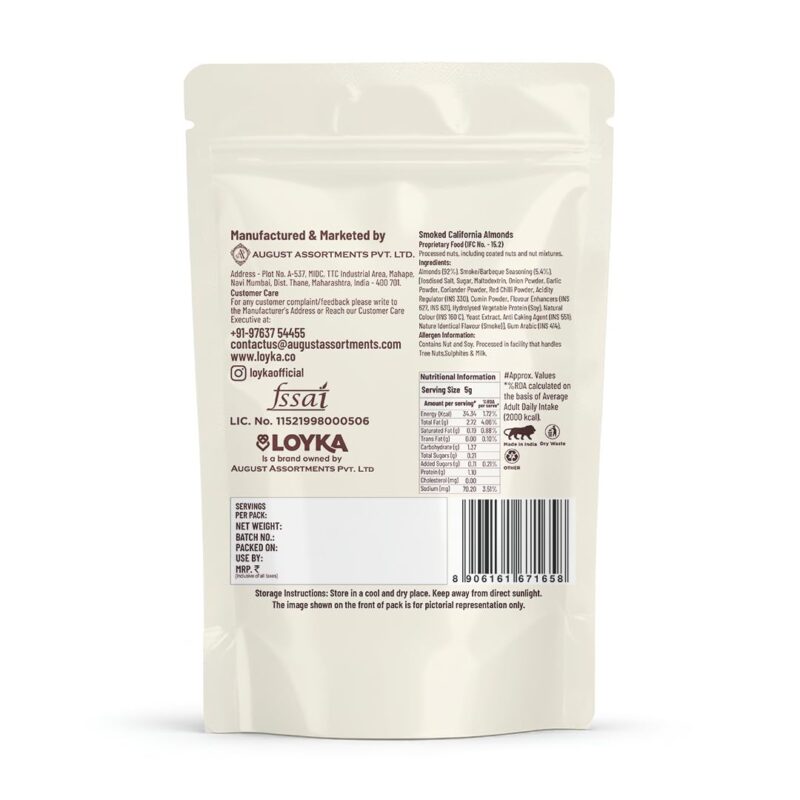 Loyka Smoked California Almonds 200g - Image 3