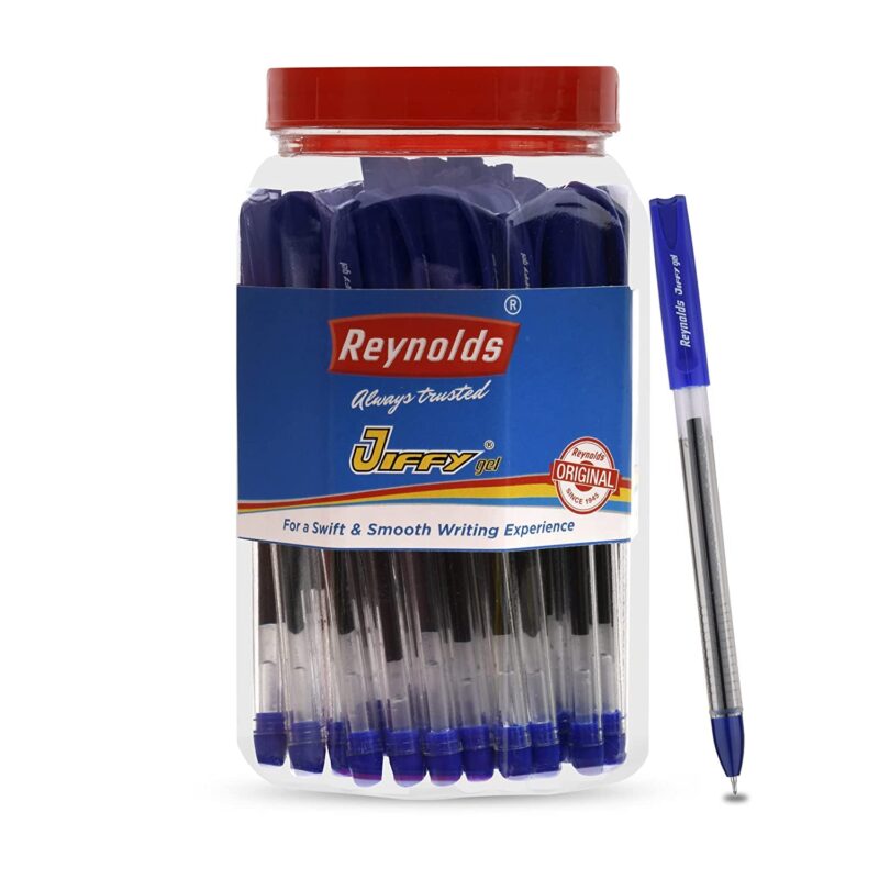 Reynolds JIFFY 5 CT BLUE I Lightweight Gel Pen With Comfortable Grip for Extra Smooth Writing I School and Office Stationery | 0.5mm Tip Size  Amazon.in Office Products - Image 14