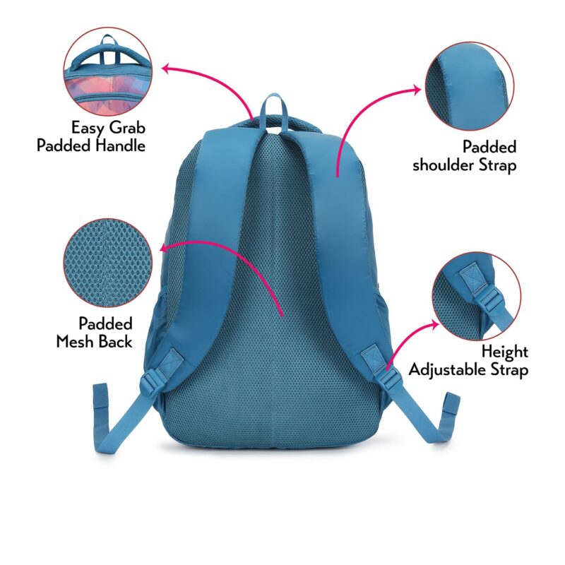 Genie Plaids 19 inches Blue School Backpack (PLAIDS19SBBLU)  Amazon.in Fashion - Image 12
