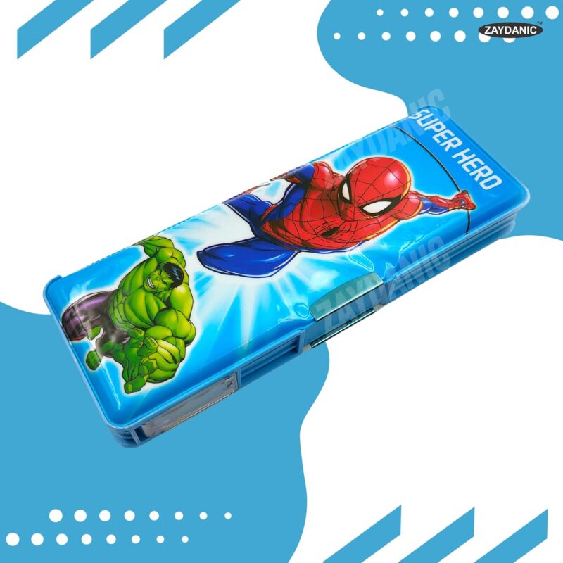 ZAYDANIC Plastic Spiderman Pencil Box Case | Inbuilt Led Light With Dual Sharpener (Magnetic Lock & Dual Compartments) With School Stationery Kit For Kids & Students, Multicolor  Amazon.in Toys & Games - Image 13