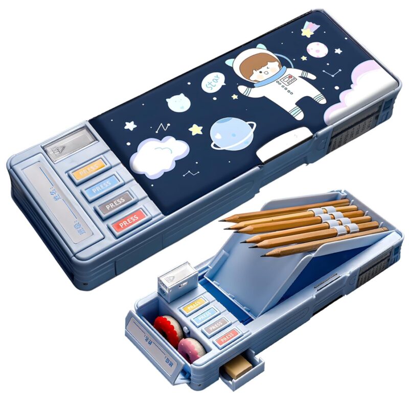 EDUPLAY Multifunctional Pencil Box Kids, Space Pencil Box Boys, Kids Pencil Box Boys & Girls, Magnetic Pencil Box Boys, Pop Up Pencil Box, Space Theme Return Gifts Kids - Plastic, Multicolor  Amazon.in Toys & Games - Image 4