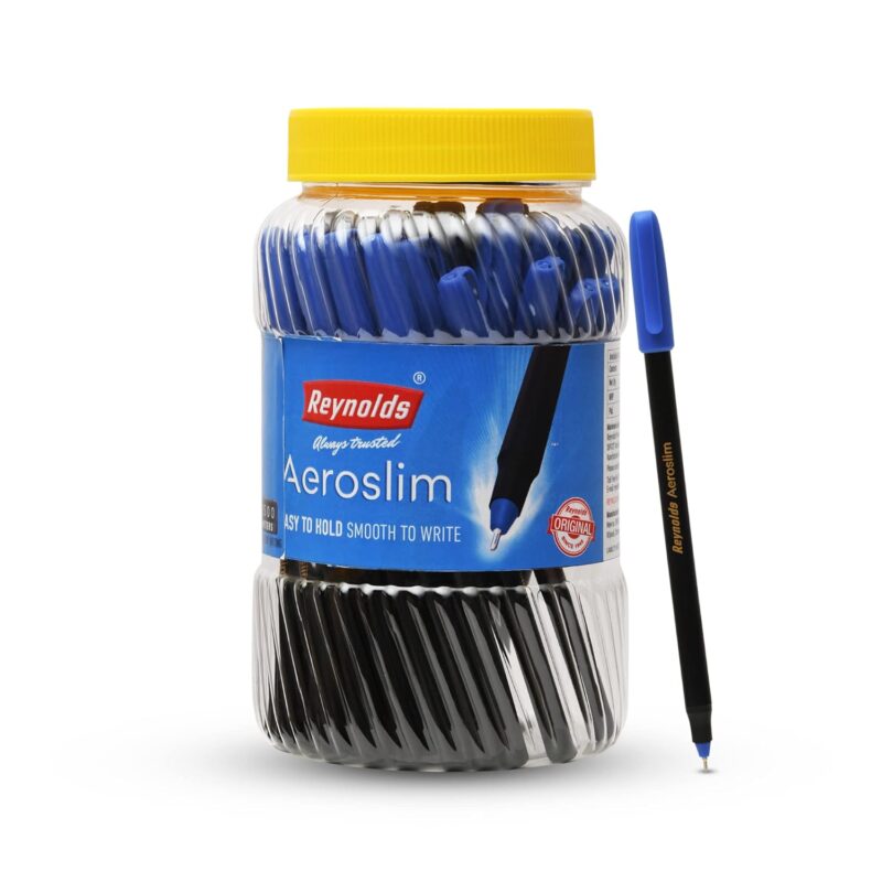Reynolds AEROSLIM Ball Pen SET - 50 BLUE PENS WITH COMFORTABLE GRIP |BLUE BALL PENS FOR WRITING | PEN FOR STUDENTS & OFFICE STATIONERY | 0.7 mm TIP SIZE  Amazon.in Office Products