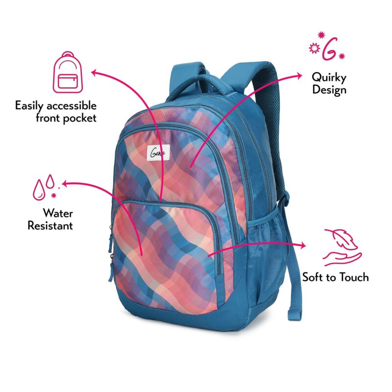 Genie Plaids 19 inches Blue School Backpack (PLAIDS19SBBLU)  Amazon.in Fashion - Image 11