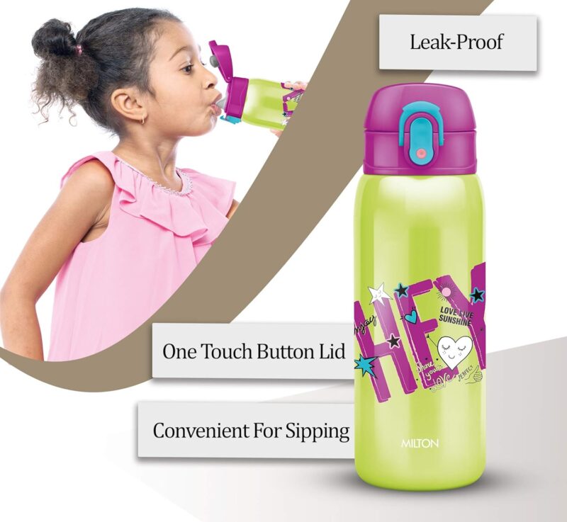 Milton Jolly 475 thermosteel Kids Hot and Cold Water Bottle, 390 ml, Green  Amazon.in Home & Kitchen - Image 4