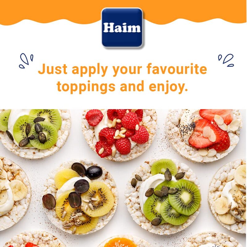 HAIM Organic Crispy Rice Thick Wholegrain Brown Rice Cake - Pack of 1 (Quinoa & Chia) - Image 3
