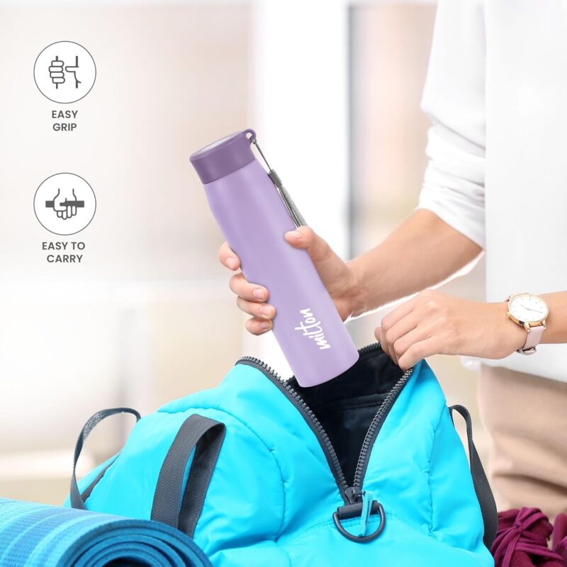 MILTON Handy 850 Stainless Steel Water Bottle, 780 ml water bottles, Single walled, Leak-Proof, Rust-free Steel Bottle, Easy Grip, Easy to Carry, Travel Bottle, Purple  Amazon.in Home & KitchenWatch the videoWatch the videoWatch the videoWatch the videoWatch the videoWatch the videoWatch the video - Image 10