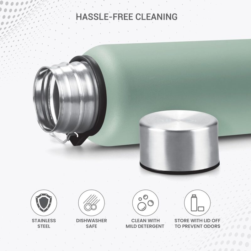 MILTON Brim 750 Stainless Steel Water Bottle, 690 ml water bottles, Single walled, Leak-Proof, Rust-free Steel Bottle, Easy Grip, Easy to Carry, Travel Bottle, Light Green  Amazon.in Home & KitchenWatch the videoWatch the videoWatch the videoWatch the video - Image 10