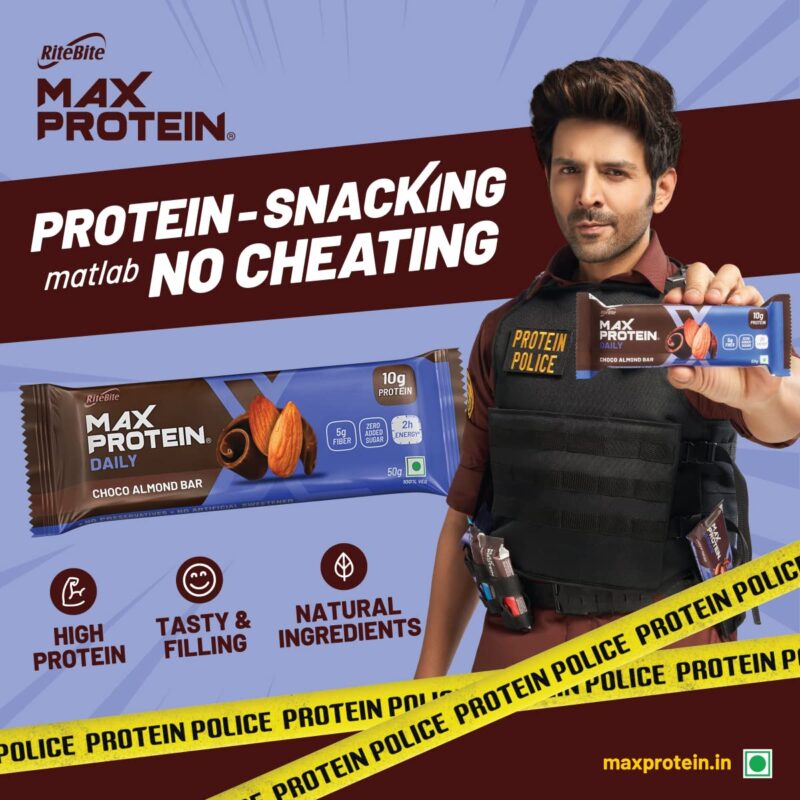 RiteBite Max Protein Daily Choco Almond 50g Protein Bar [Pack of 1] - Image 3