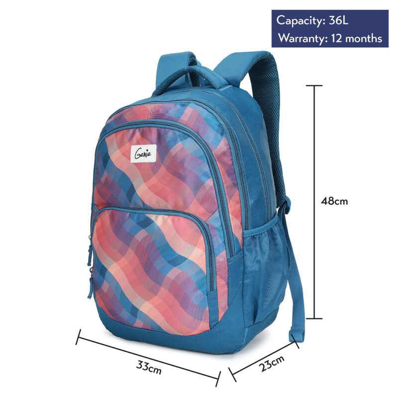 Genie Plaids 19 inches Blue School Backpack (PLAIDS19SBBLU)  Amazon.in Fashion - Image 7