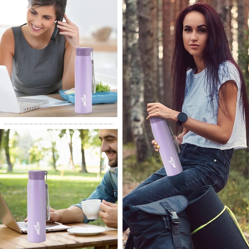 MILTON Handy 850 Stainless Steel Water Bottle, 780 ml water bottles, Single walled, Leak-Proof, Rust-free Steel Bottle, Easy Grip, Easy to Carry, Travel Bottle, Purple  Amazon.in Home & KitchenWatch the videoWatch the videoWatch the videoWatch the videoWatch the videoWatch the videoWatch the video - Image 5
