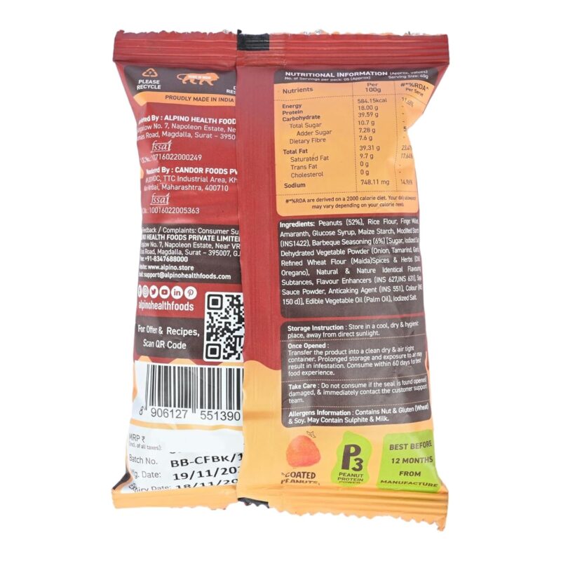 Alpino Peanut Crackers, Smokey BBQ, 70 gm - Image 2