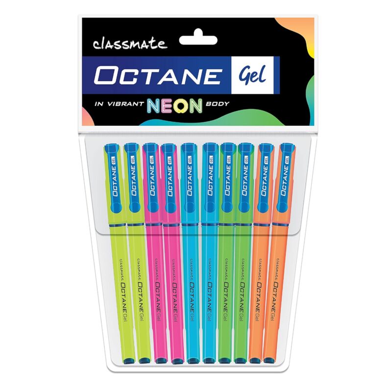 Classmate Octane Neon- Blue Gel Pens (Pack of 5)|Smooth Writing Pens|Water-Proof Ink for Smudge-Free writing|Attractive Neon Body Colours|Preferred by Students for Exam & Class Notes  Amazon.in Office Products - Image 20