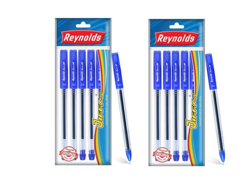 Reynolds JIFFY 5 CT BLUE I Lightweight Gel Pen With Comfortable Grip for Extra Smooth Writing I School and Office Stationery | 0.5mm Tip Size  Amazon.in Office Products - Image 25