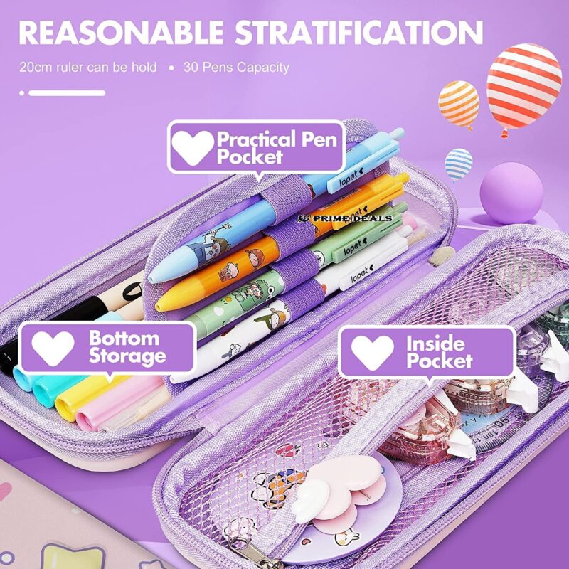 Buy PRIME DEALS 3D Cover Eva Pencil Case Large Capacity Pencil Pouch Bag Compass School Pouch Organizer Premium Stylish Pen Holder Pouch, Stationery Box, Cosmetic Pouch Bag - Canvas, Multicolor Online at Low Prices in India - Amazon.in - Image 12