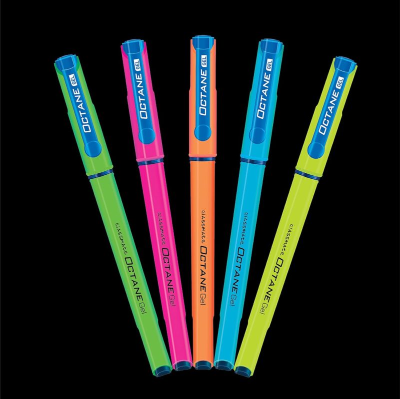 Classmate Octane Neon- Blue Gel Pens (Pack of 5)|Smooth Writing Pens|Water-Proof Ink for Smudge-Free writing|Attractive Neon Body Colours|Preferred by Students for Exam & Class Notes  Amazon.in Office Products - Image 23